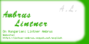 ambrus lintner business card